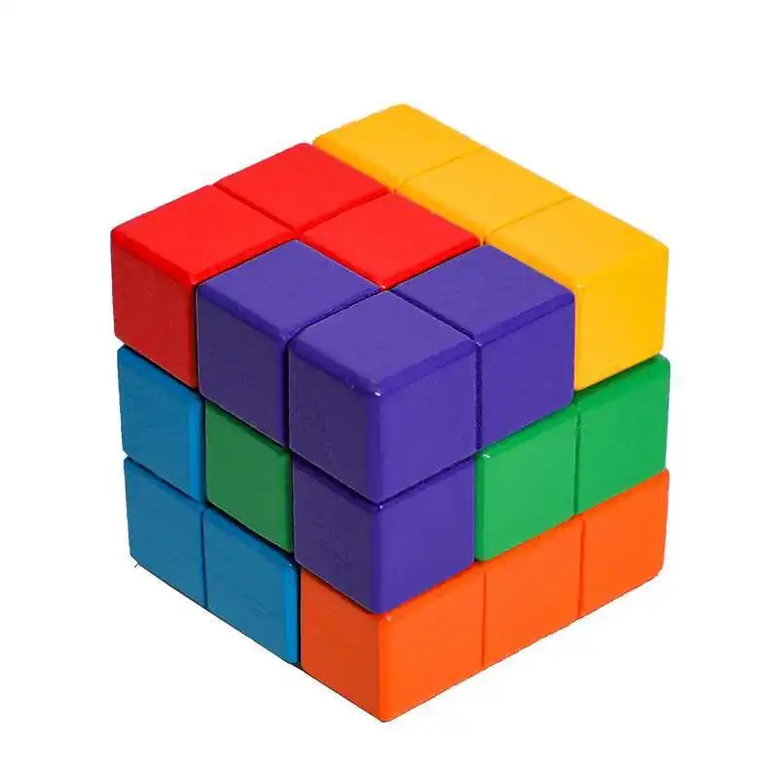 木製彩色索瑪立方體｜7 塊 3D 立體拼圖 邏輯思維
