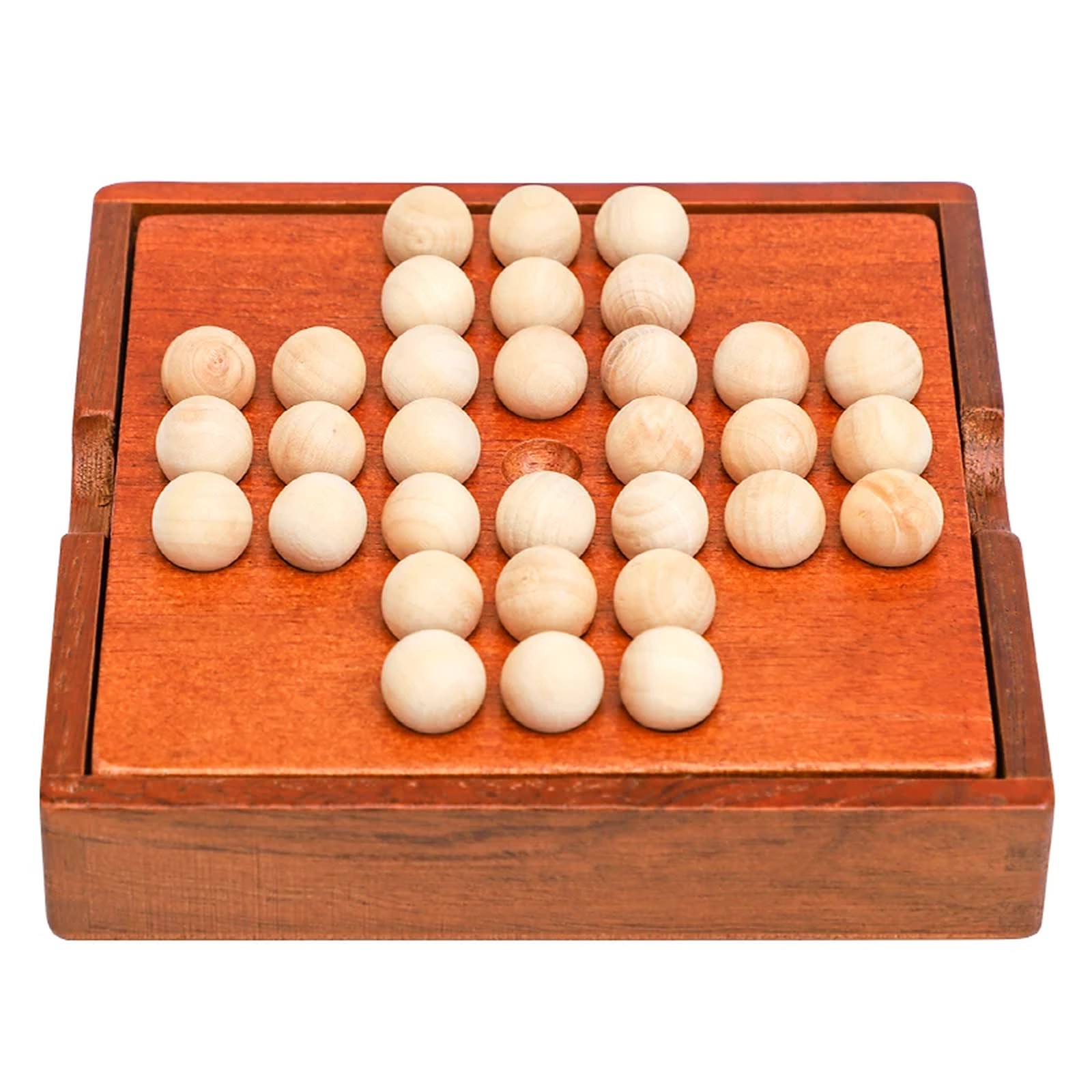 木製孔明棋（單人跳棋）｜連抽屜收納 邏輯益智棋